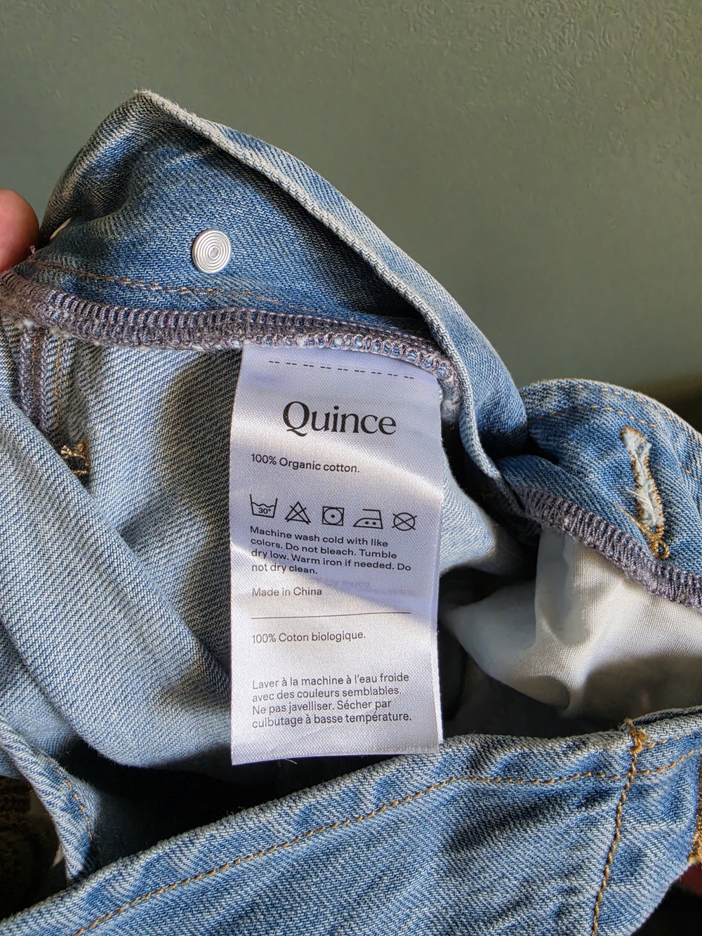 Quince NWOT 100% Organic Cotton Overalls Icey Blue - Picture 5 of 5